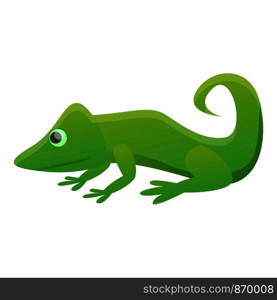 Green reptile icon. Cartoon of green reptile vector icon for web design isolated on white background. Green reptile icon, cartoon style