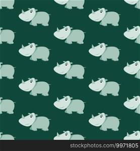 Green rhinoceros pattern, illustration, vector on white background