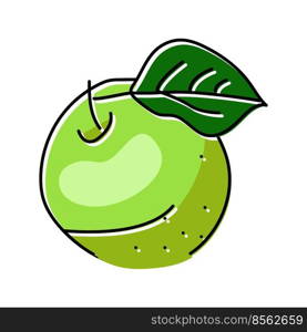 green ripe apple fruit color icon vector. green ripe apple fruit sign. isolated symbol illustration. green ripe apple fruit color icon vector illustration