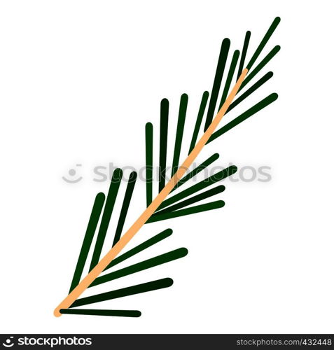 Green rosemary twig icon flat isolated on white background vector illustration. Green rosemary twig icon isolated