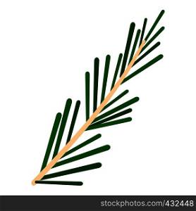 Green rosemary twig icon flat isolated on white background vector illustration. Green rosemary twig icon isolated