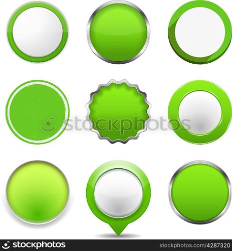 Green Round Buttons