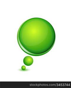 Green round glossy speech bubble