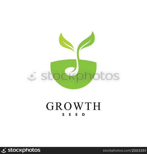 Green seed logo icon vector illustration