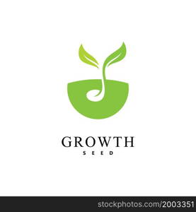 Green seed logo icon vector illustration