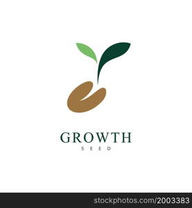 Green seed logo icon vector illustration