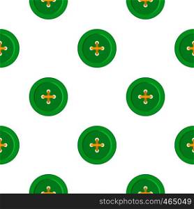 Green sewing button pattern seamless flat style for web vector illustration. Green sewing button pattern flat