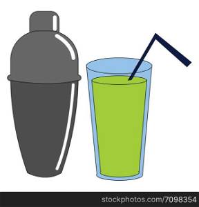 Green shaker, illustration, vector on white background.