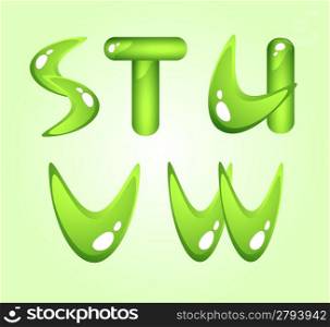 Green shiny alphabet. Part 4
