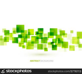 Green shiny squares shapes technical background. Vector technology design. Green shiny squares technical background. Vector