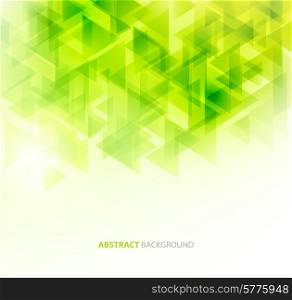 Green shiny triangle shapes technical background. Vector technology design. Green shiny technical background. Vector