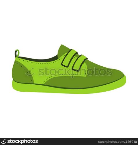 Green shoe icon. Flat illustration of green shoe vector icon for web design. Green shoe icon, flat style
