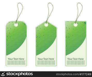 green shopping tags