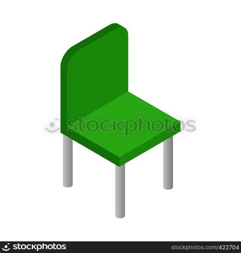 Green simple chair isometric 3d icon. Single symbol on a white background. Green simple chair isometric 3d icon