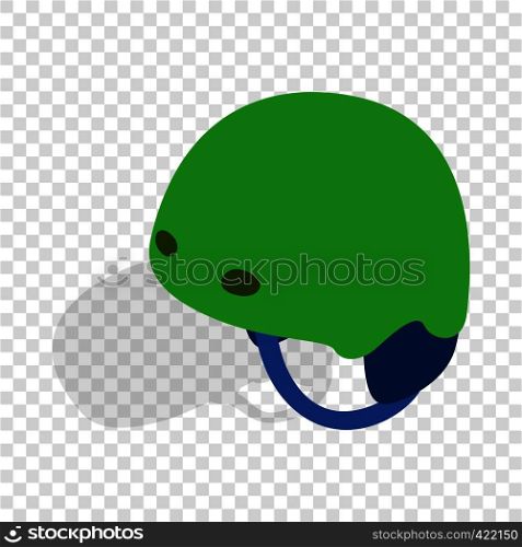 Green ski helmet isometric icon 3d on a transparent background vector illustration. Green ski helmet isometric icon
