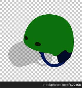 Green ski helmet isometric icon 3d on a transparent background vector illustration. Green ski helmet isometric icon