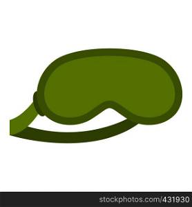 Green sleeping mask icon flat isolated on white background vector illustration. Green sleeping mask icon isolated