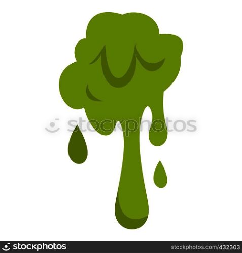 Green slime spot icon flat isolated on white background vector illustration. Green slime spot icon isolated
