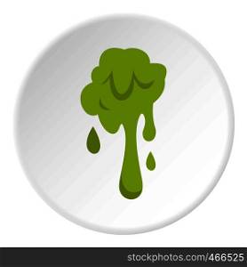 Green slime spot icon in flat circle isolated on white background vector illustration for web. Green slime spot icon circle