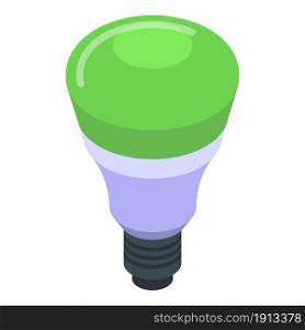 Green smartbulb icon isometric vector. Smart lightbulb. Lamp technology. Green smartbulb icon isometric vector. Smart lightbulb