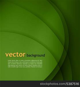 Green smooth twist light lines vector background.