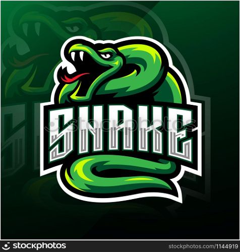 Green snake esport mascot logo design