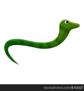 Green snake icon. Cartoon of green snake vector icon for web design isolated on white background. Green snake icon, cartoon style