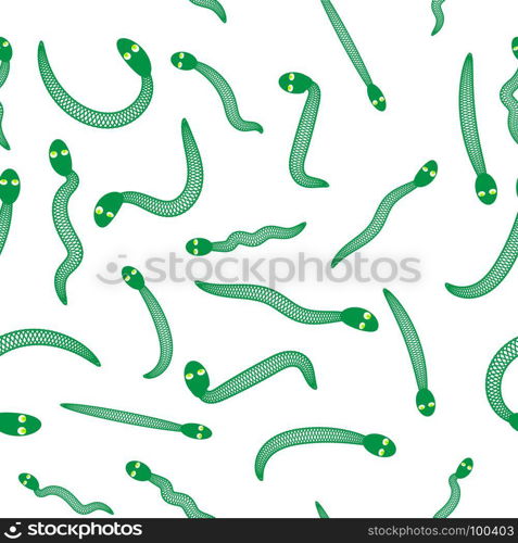 Green Snake Seamless Background. Animal Pattern. Attack Crawling Danger Predator. Green Snake Seamless Background. Animal Pattern