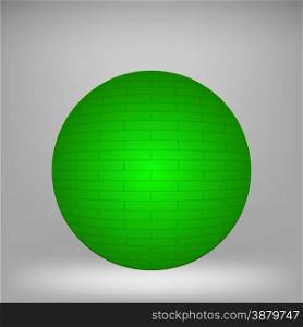 Green Sphere on Grey Background for Your Design.. Green Sphere