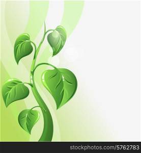 Green sprout with leaves and copyspace for your text.. Green sprout with leaves and copyspace for your text