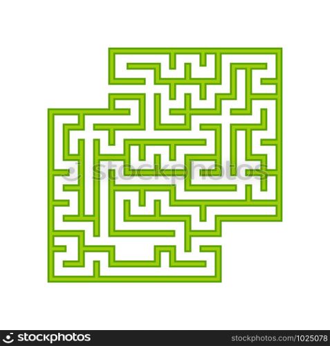 Green square labyrinth. A game for children. Simple flat vector illustration isolated on white background. With a place for your images. Green square labyrinth. A game for children. Simple flat vector illustration isolated on white background. With a place for your images.