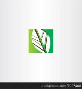 green square leaf vector icon design
