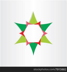 green star with text box abstract design element