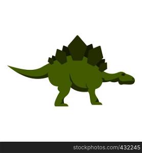 Green stegosaurus dinosaur icon flat isolated on white background vector illustration. Green stegosaurus dinosaur icon isolated