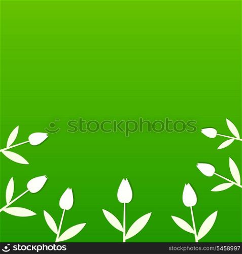 Green summer background with tulips