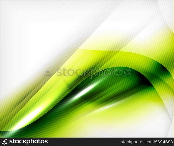 Green summer wave - business eco abstract background