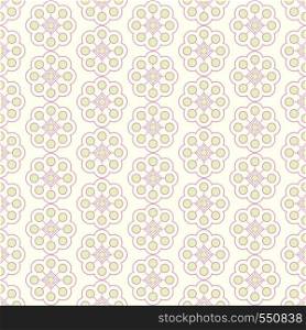 Green sweet bloom and rectangle and line pattern on pastel background. Vintage flower style for cute or graphic design.