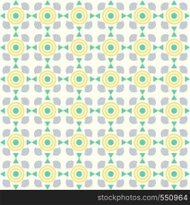 Green sweet circle and curve cup and small triangle pattern on pastel color. Abstract and vintage seamless pattern style for cute or modern design