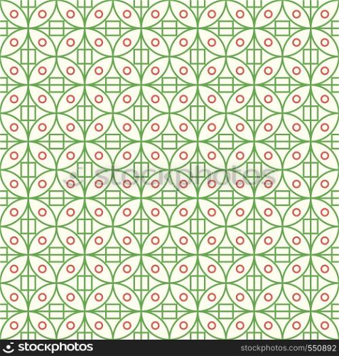Green sweet circle and square on pastel background. Abstract seamless pattern style for modern or abstract design.