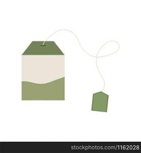 Green tea bag vector isolated on white background