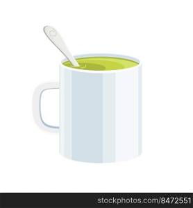green tea cartoon. cup drink, herb healthy hot teacup, nature food green tea vector illustration. green tea cartoon vector illustration
