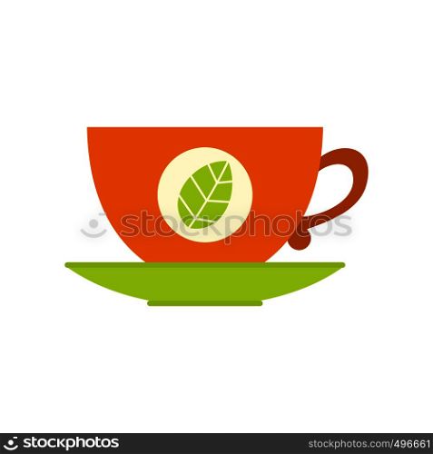 Green tea cup flat icon isolated on white background. Green tea cup flat icon