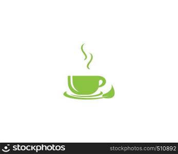 Green tea cup icon and symbol