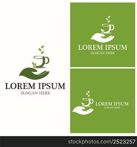 Green tea icon and symbol vector template