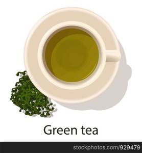 Green tea icon. Cartoon illustration of green tea vector icon for web. Green tea icon, cartoon style