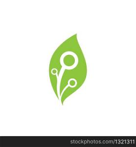 Green technology logo icon illustration design