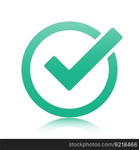 Green tick checkbox vector illustration isolated on white background