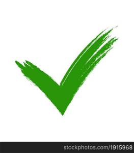 Green tick. Green check mark. Tick symbol, icon, sign in green color. Done. Green check mark.