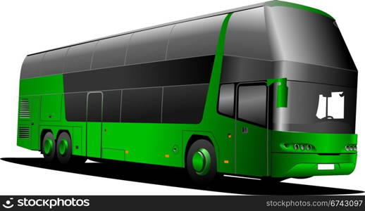 Green tourist bus . Vector illustration