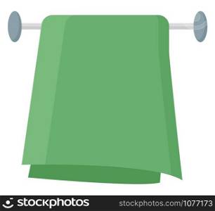 Green towel, illustration, vector on white background.